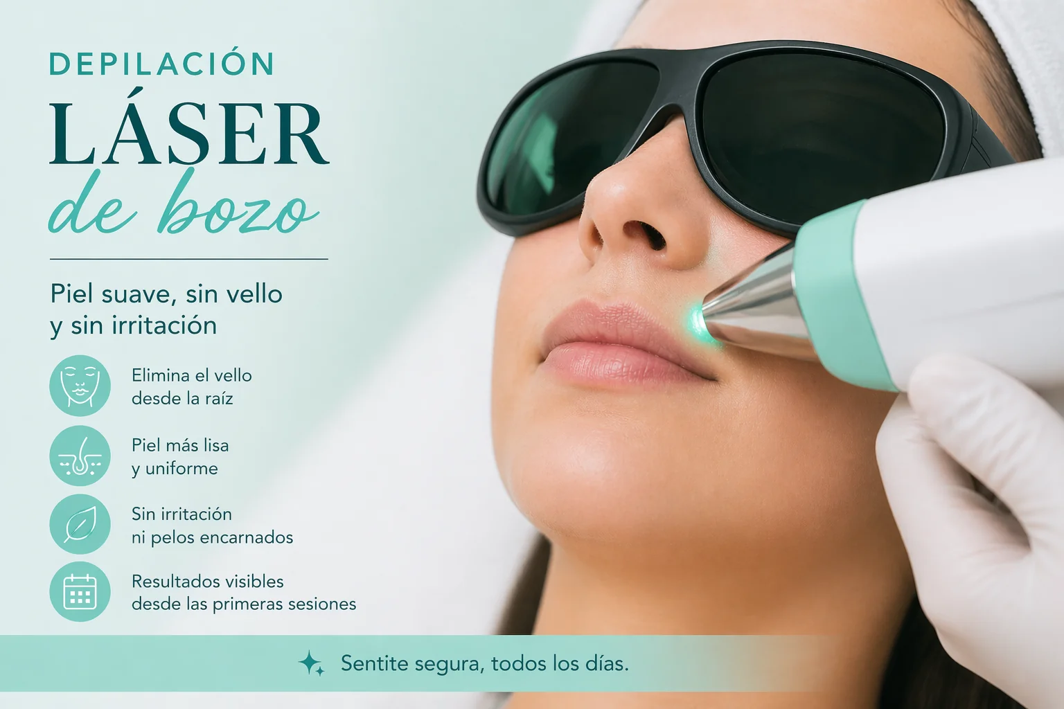 Tratamiento de depilación láser de bozo